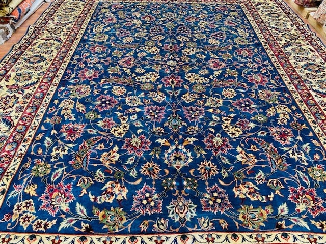 Singed Antique persian Yazd Kirman Rug-3491 - 5