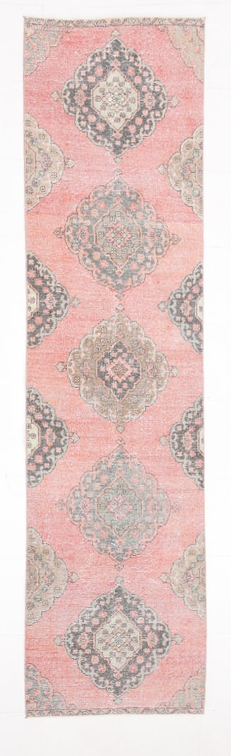 2'11'' x 11'8'' Handmade Vintage Wool Rug - 23995: Title: 2'11'' x 11'8'' Handmade Vintage Wool Rug - 23995 Description:2'11'' x 11'8'' Handmade Vintage Wool Rug - 23995 Origin:Turkiye Date/Period:1960-90 Materials:Wool,Cotton Dimension:2'11''x11'8''