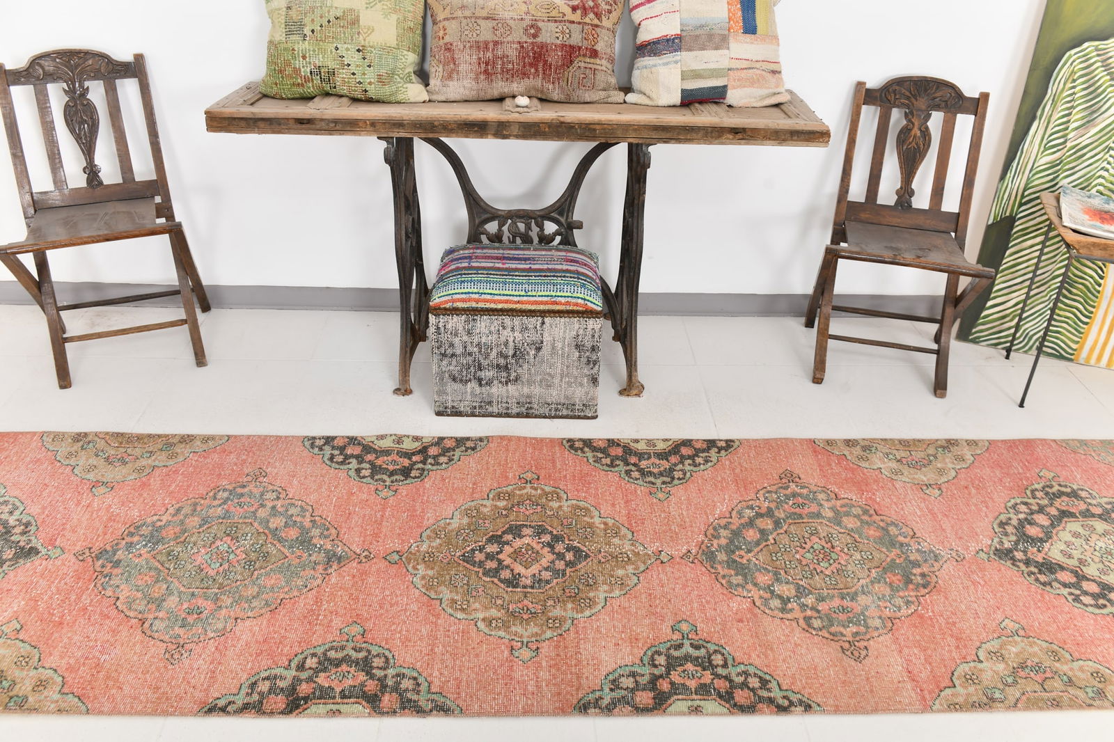 2'11'' x 11'8'' Handmade Vintage Wool Rug - 23995 - 3