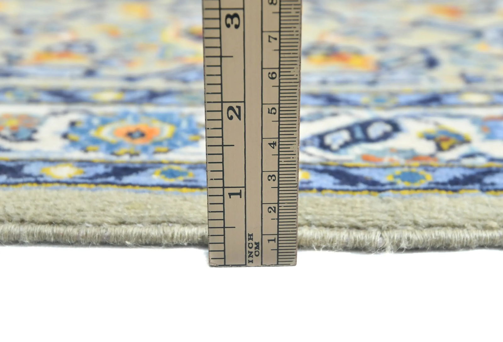 Semi Antique Cream Traditional 7X11 Kashan Persian Rug - 10