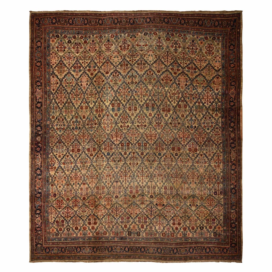 Brown Antique Persian Bidjar Hand Knotted Pure Wool Even Wear Rug: Title: Brown Antique Persian Bidjar Hand Knotted Pure Wool Even Wear Rug Description:This is a truly genuine one-of-a-kind. It has been Knotted for months and months in the centuries-old weaving craft
