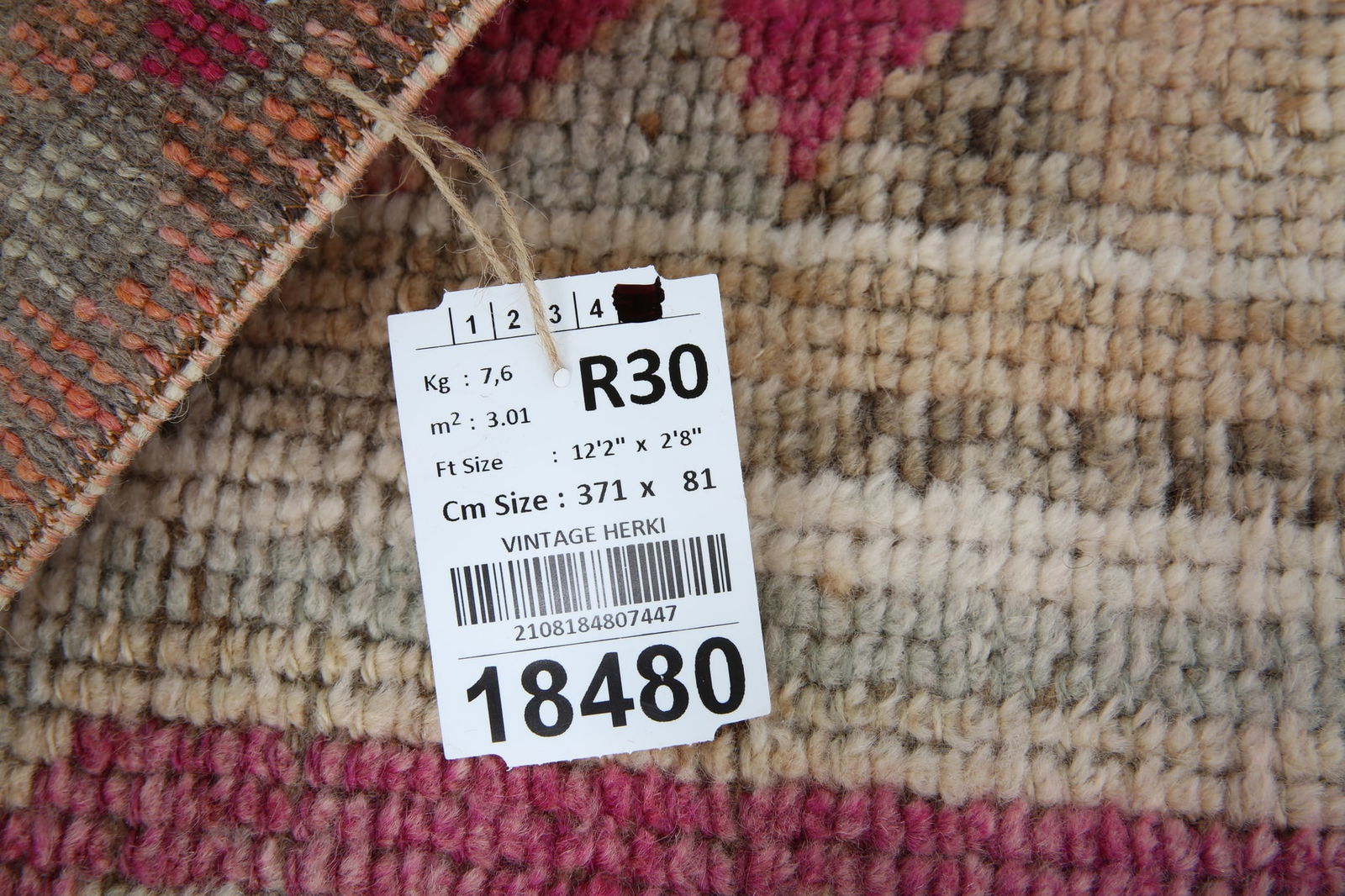 2'7'' x 12'2'' Vintage Wool Runner Rug - 18480 - 17