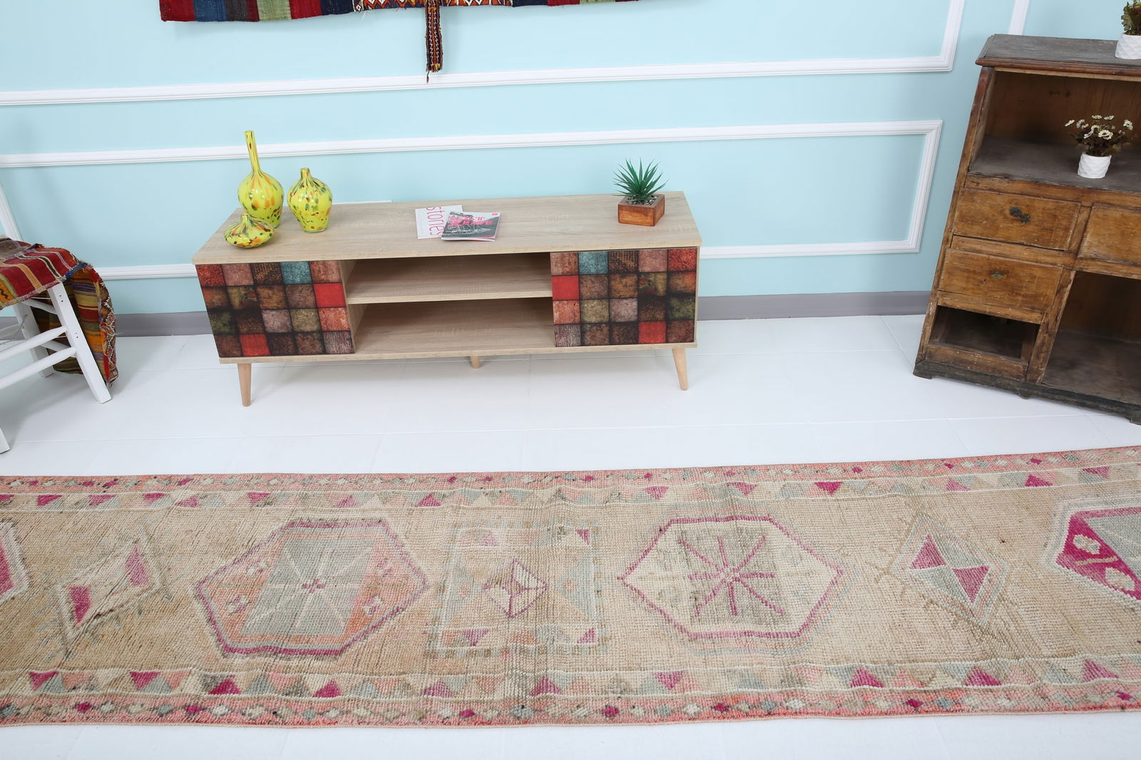 2'7'' x 12'2'' Vintage Wool Runner Rug - 18480 - 3