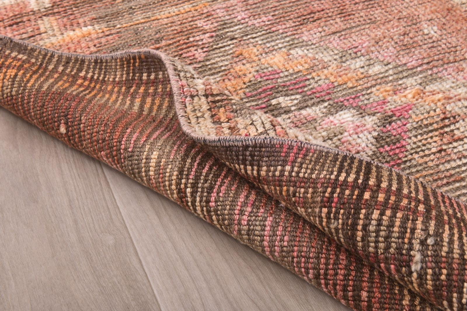 2'7'' x 10'5'' Handmade Vintage Wool Rug - 240493 - 13