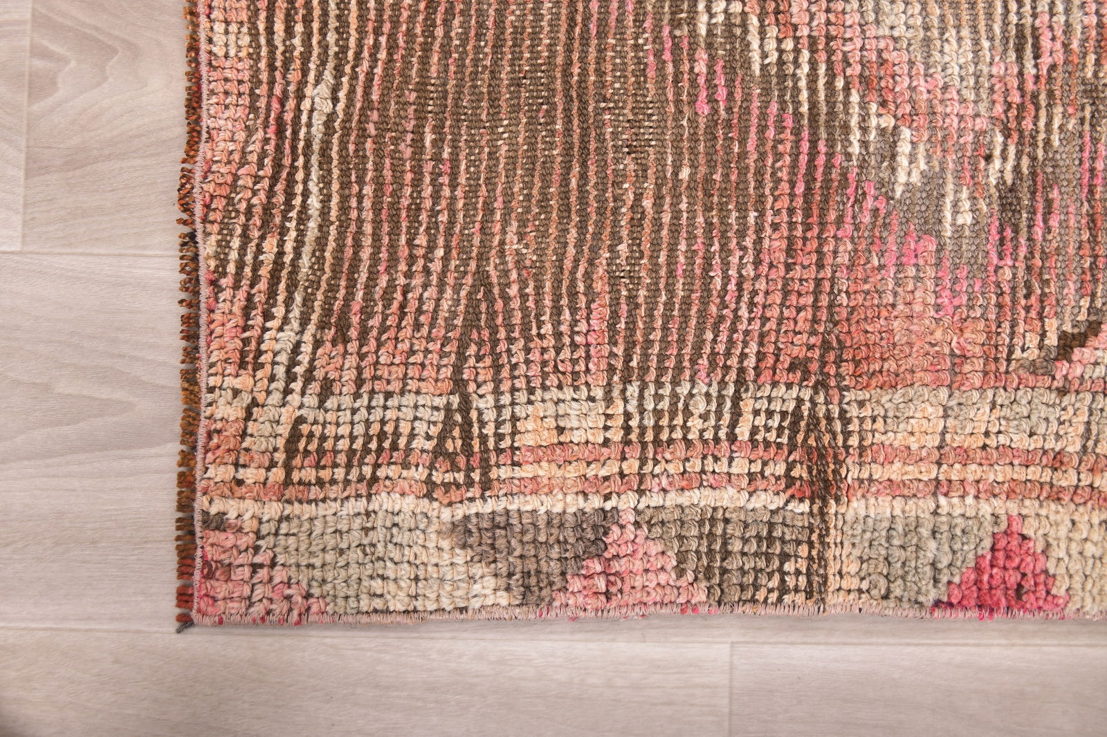 2'7'' x 10'5'' Handmade Vintage Wool Rug - 240493 - 8