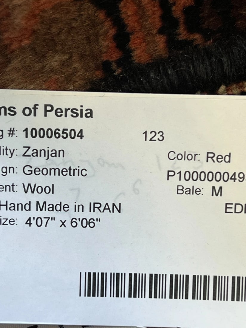 Hand Knotted Persian Saveh Red Geometric Wool Vintage Oriental Area Rug 4'7" x 6'6" - 11