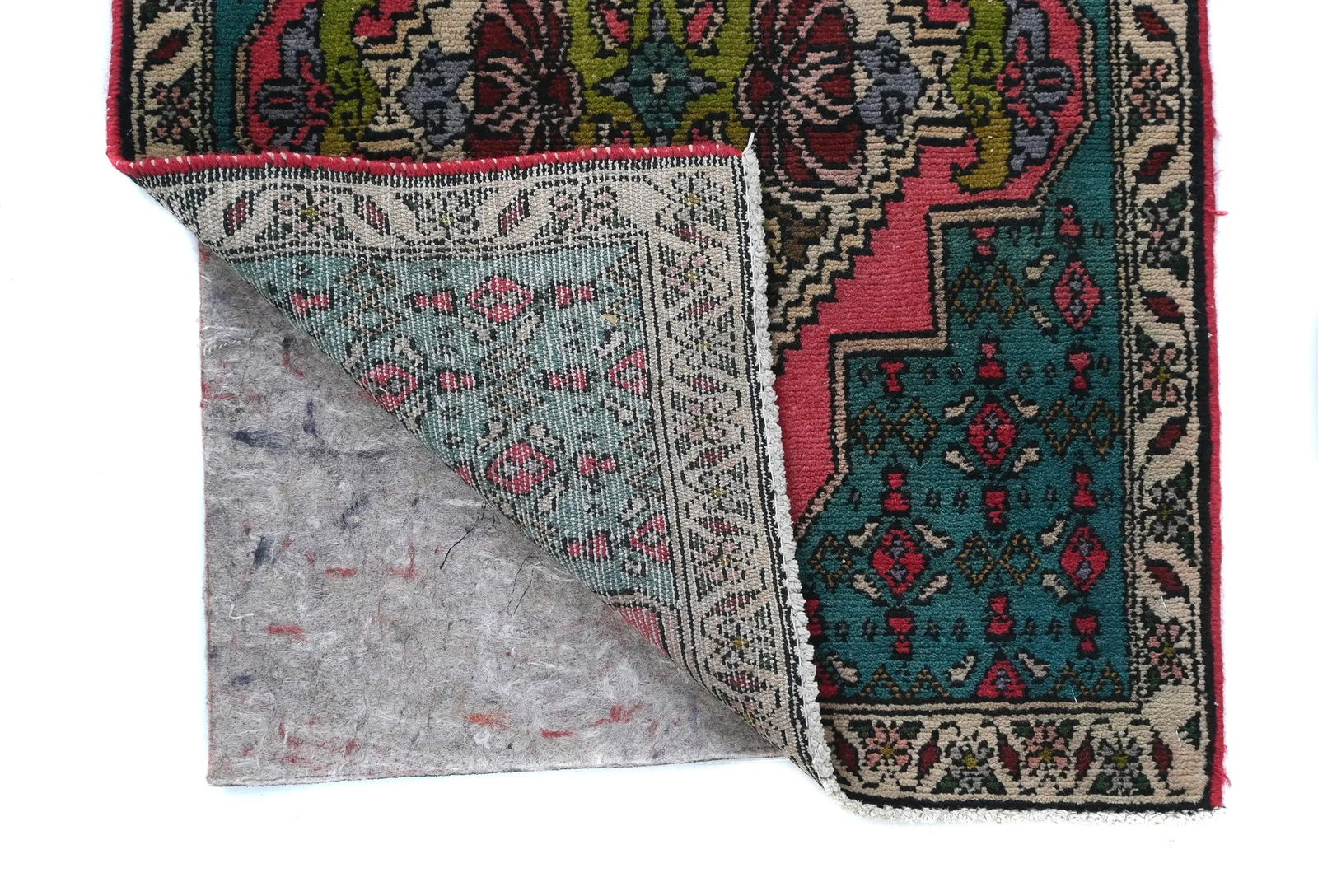 Semi Antique Muted Floral 1'11X2'8 Distressed Oriental Rug - 13