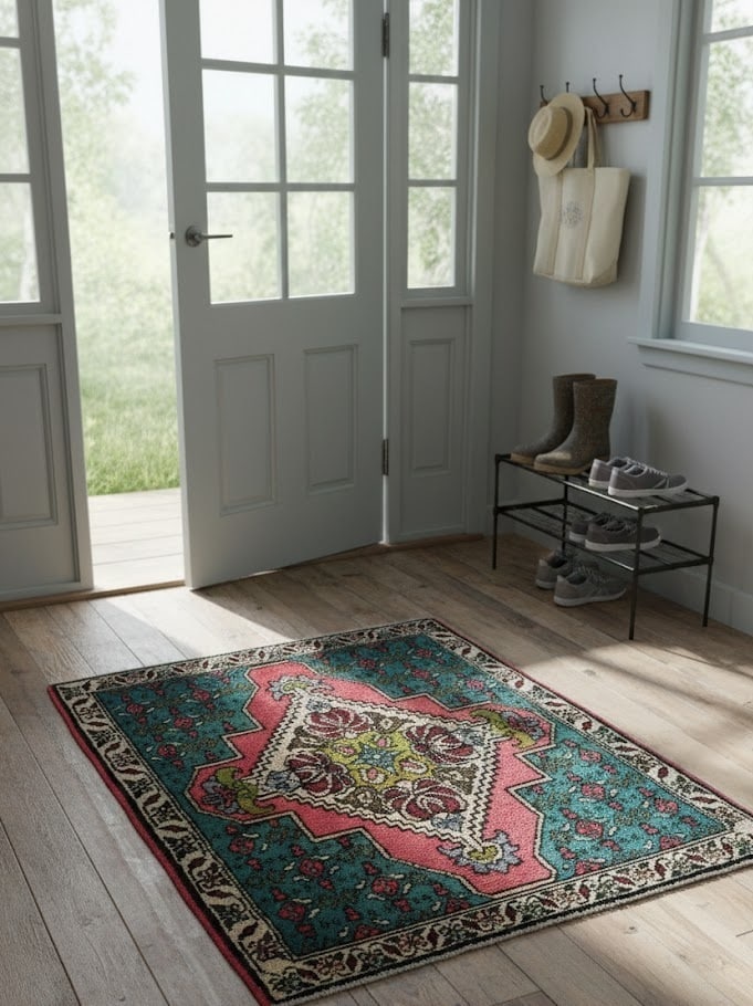 Semi Antique Muted Floral 1'11X2'8 Distressed Oriental Rug - 2