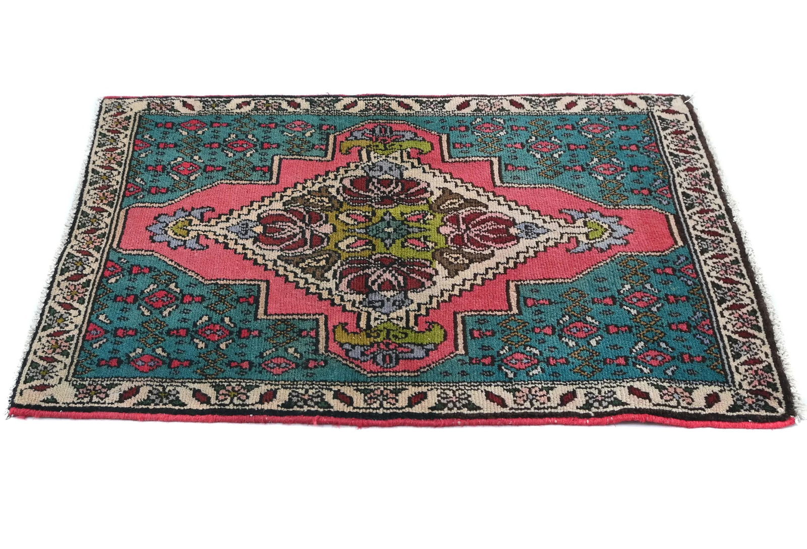 Semi Antique Muted Floral 1'11X2'8 Distressed Oriental Rug - 5