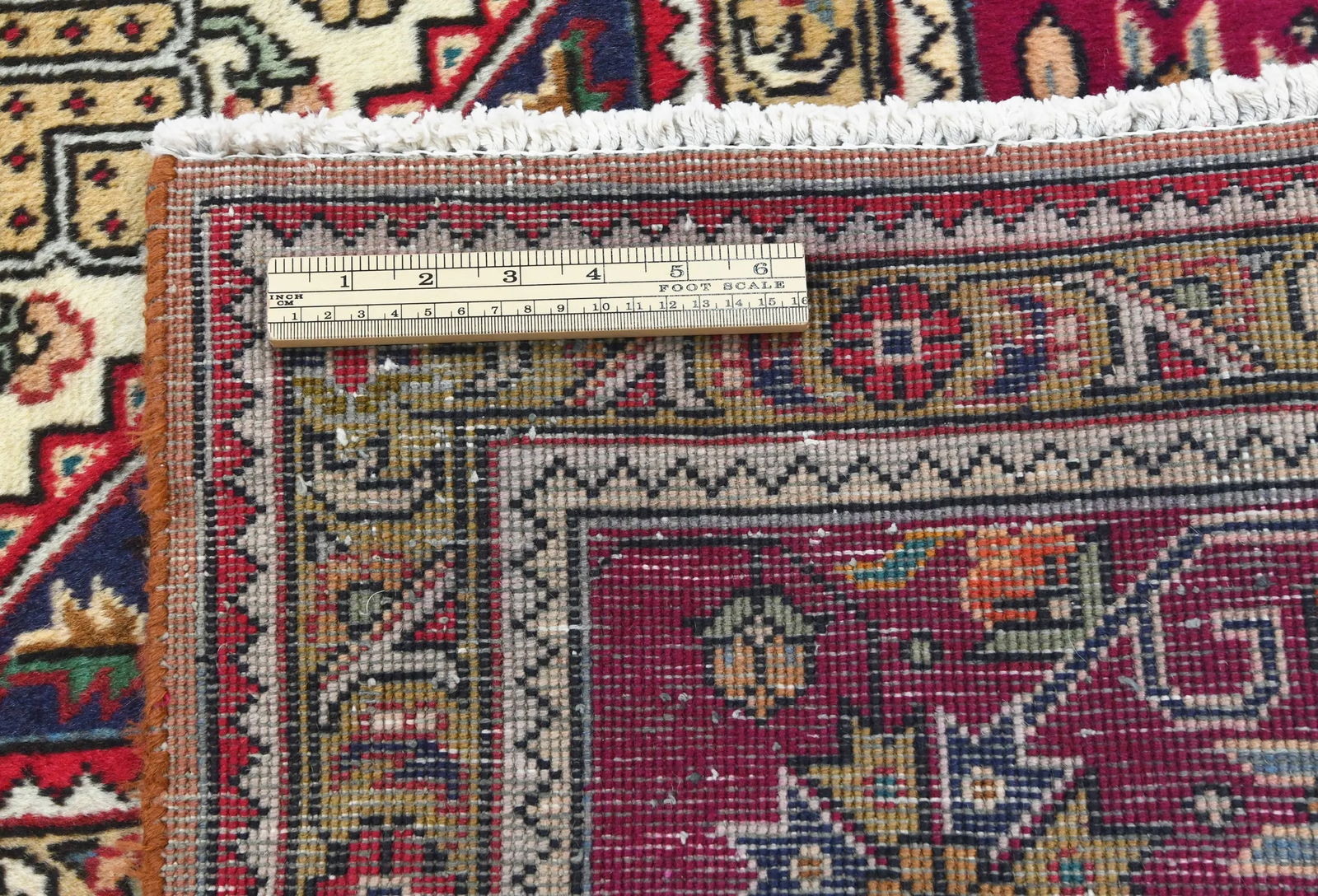 Vintage Rusty Beige Floral Traditional 10X13 Tabriz Persian Rug - 11