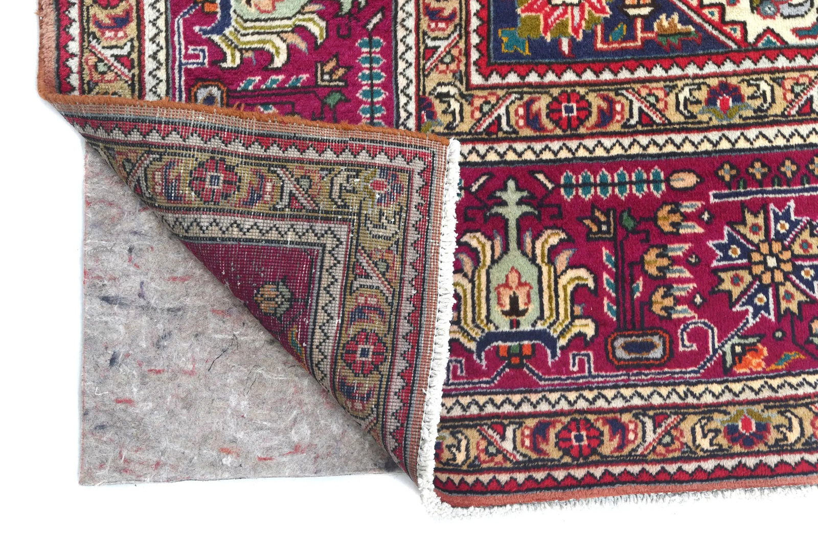 Vintage Rusty Beige Floral Traditional 10X13 Tabriz Persian Rug - 12