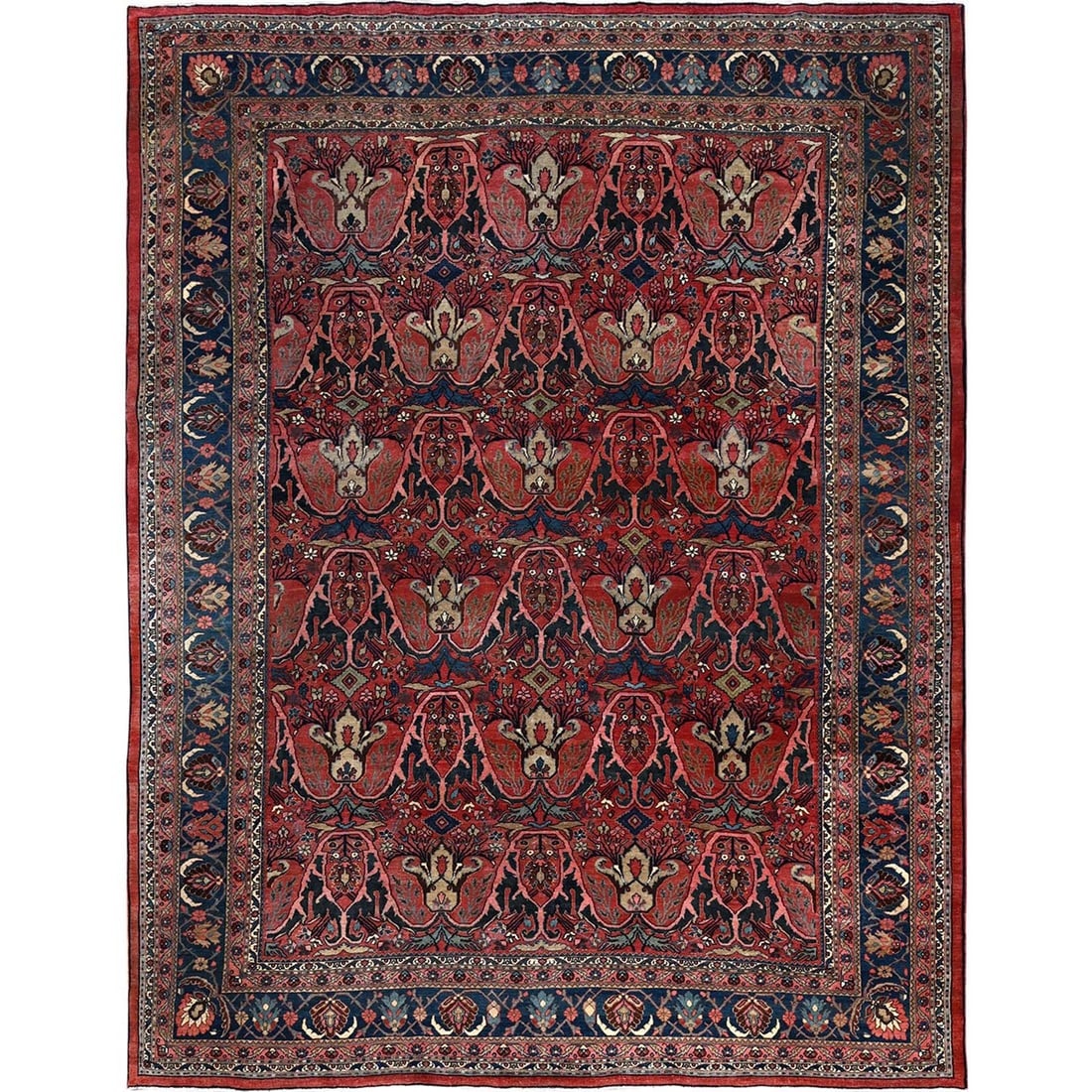 Crimson Red Antique Persian Bijar Garus Clean Hand Knotted Wool Rug: Title: Crimson Red Antique Persian Bijar Garus Clean Hand Knotted Wool Rug Description:This is a truly genuine one-of-a-kind. It has been Knotted for months and months in the centuries-old weaving cra