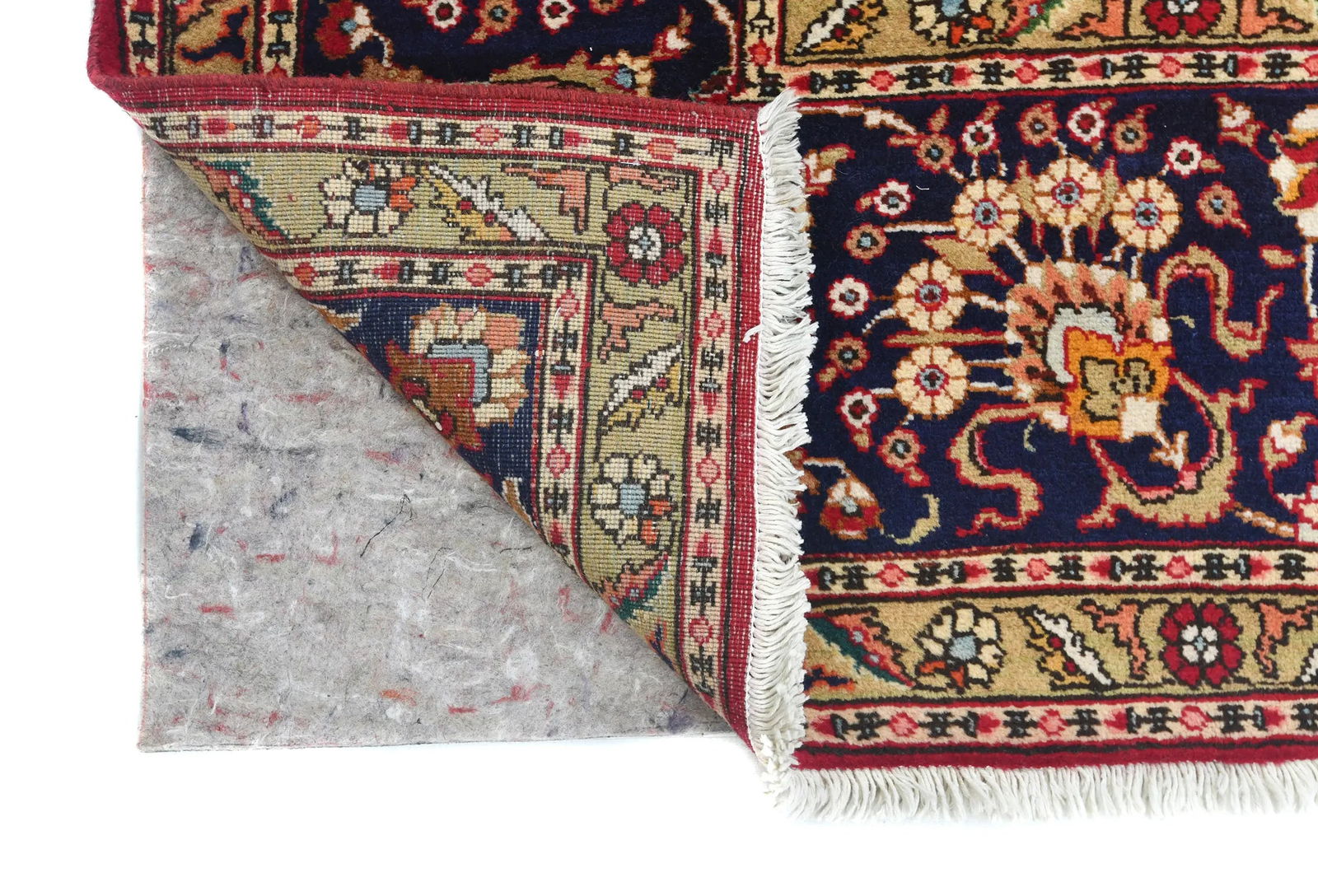 Vintage Red Floral Traditional 9'3X12'9 Tabriz Persian Rug - 12