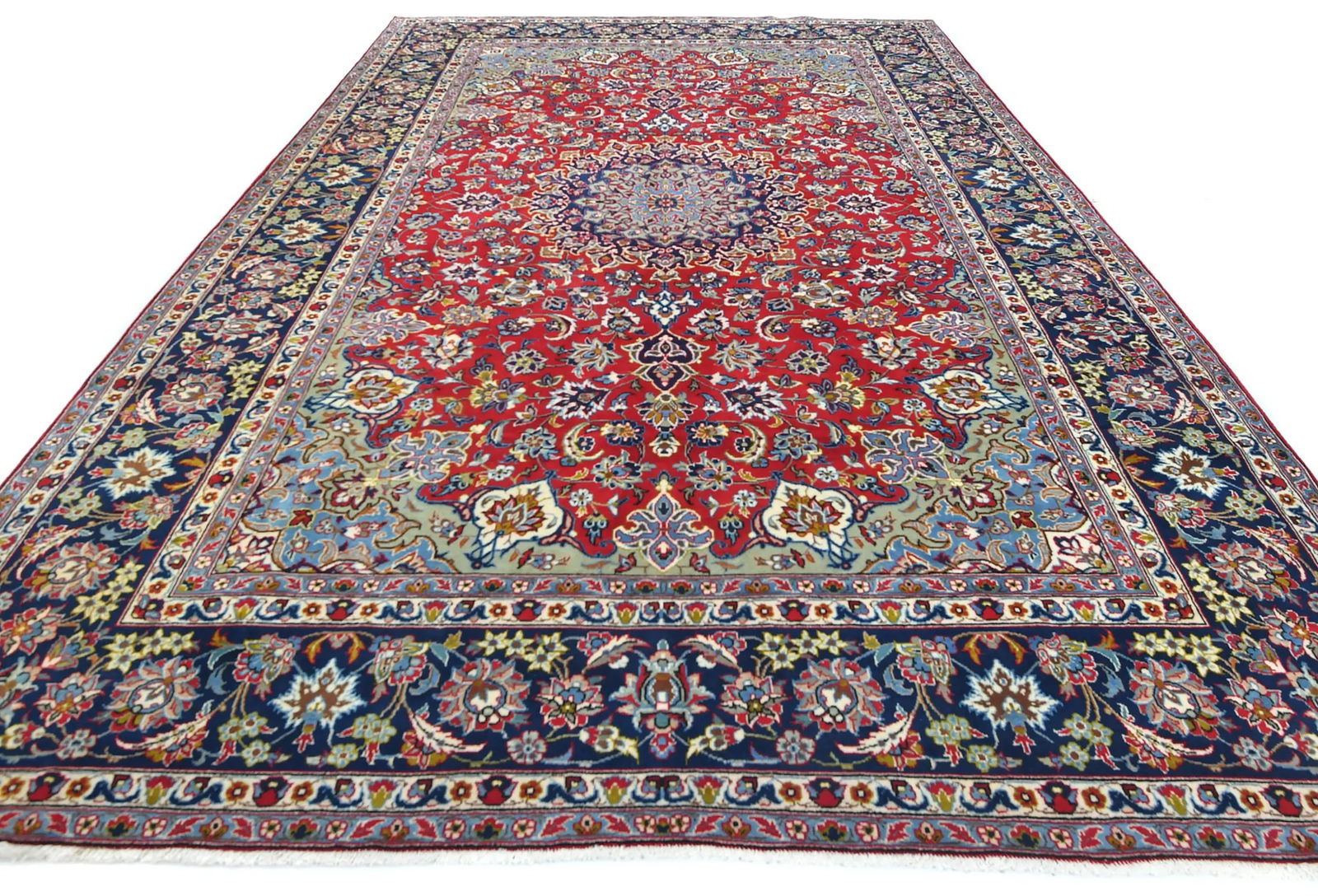 Vintage Red Traditional 9X13 Najafabad Persian Rug - 2