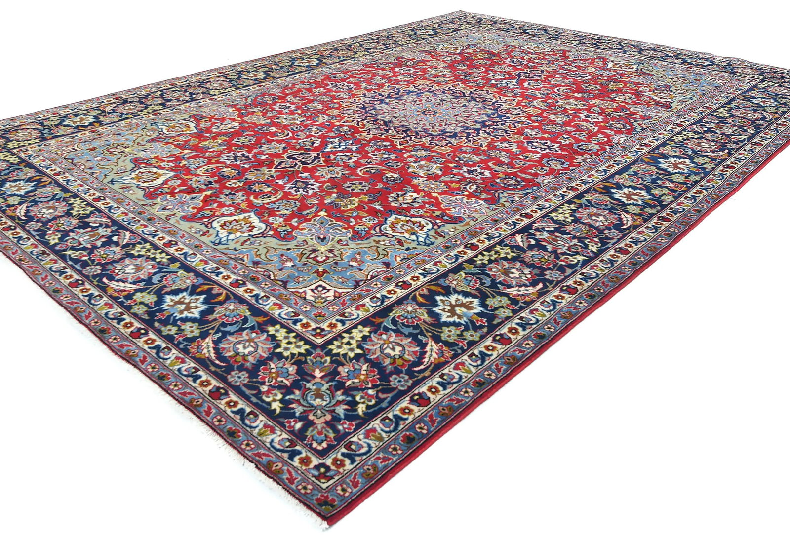 Vintage Red Traditional 9X13 Najafabad Persian Rug - 3