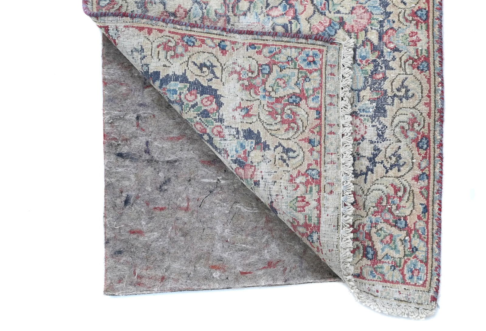 Semi Antique Muted Floral 1'7X2'3 Distressed Oriental Rug - 13