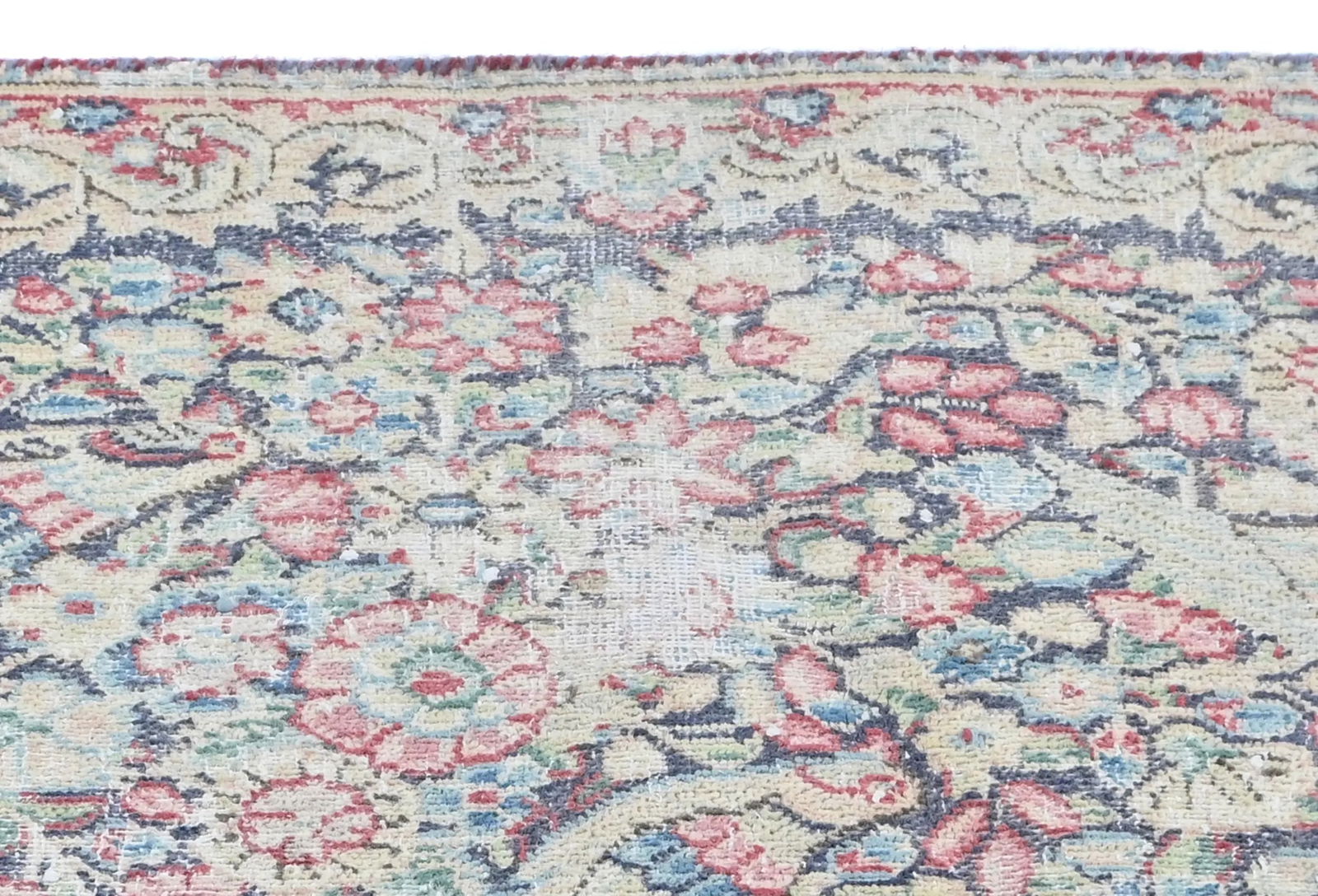 Semi Antique Muted Floral 1'7X2'3 Distressed Oriental Rug - 8