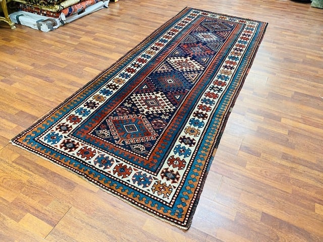 Antique Kazak Caucasian Gallery size rug-2880 - 7