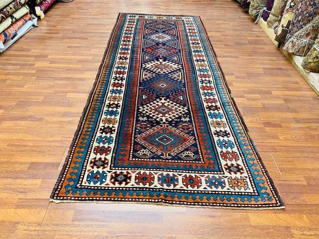 Antique Kazak Caucasian Gallery size rug-2880 - 8