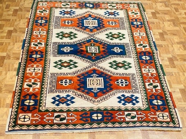 Vintage Kazak Caucasian Design-4806 - 2
