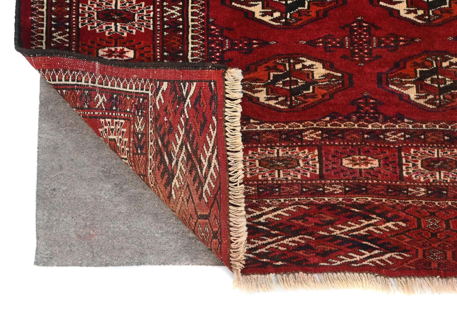 Vintage Red Tribal 4'7X5'8 Turkoman Persian Oriental Rug - 12