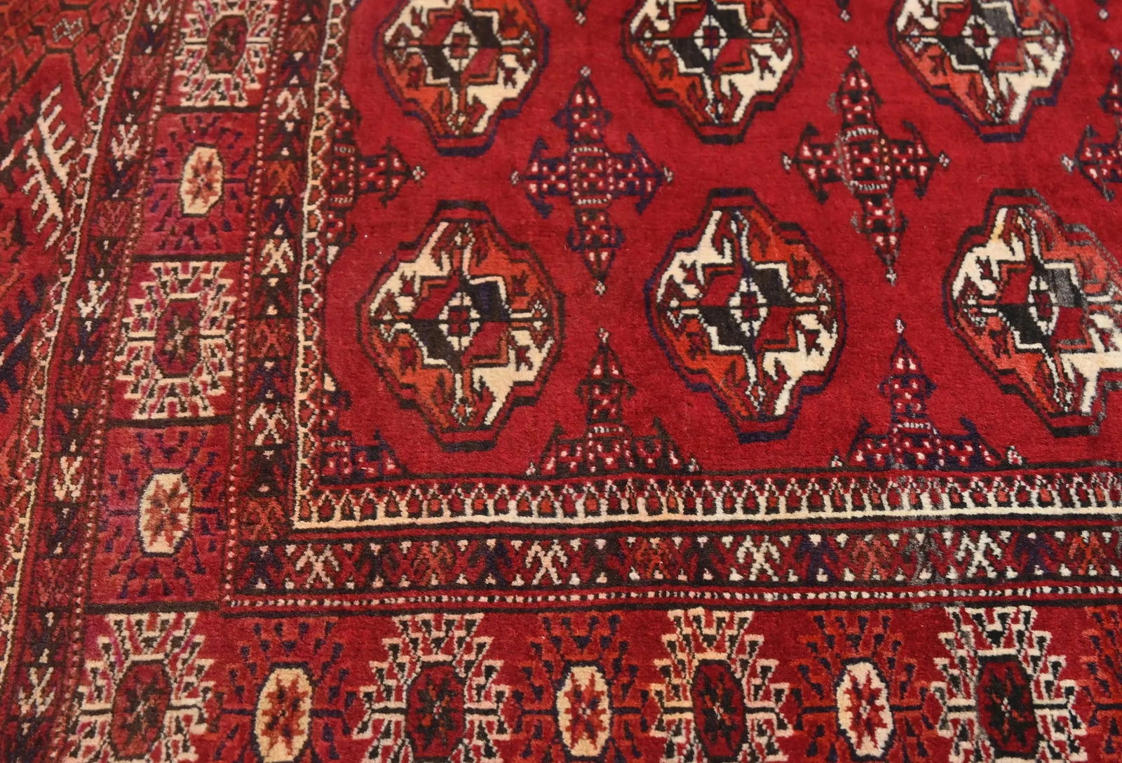 Vintage Red Tribal 4'7X5'8 Turkoman Persian Oriental Rug - 6
