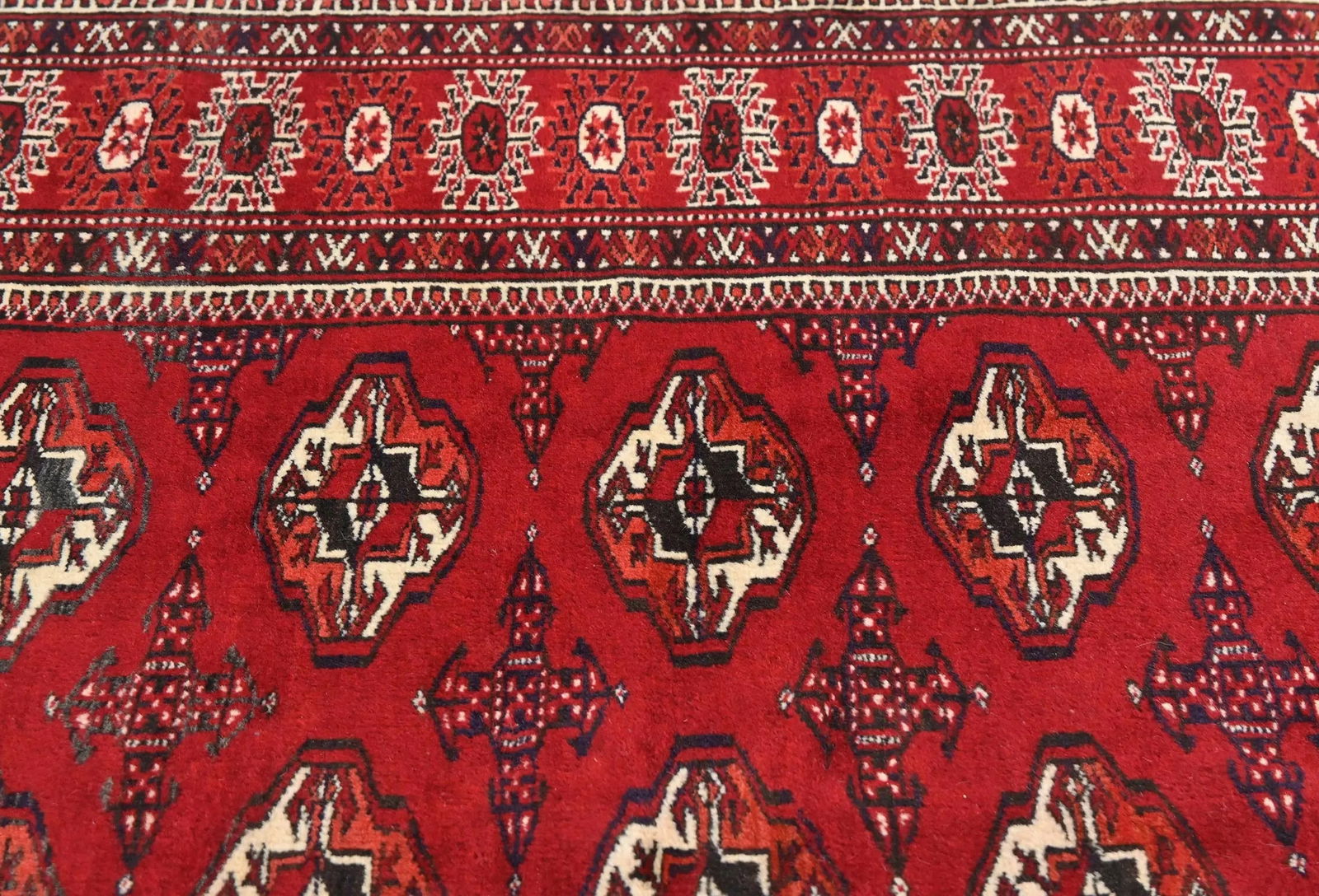 Vintage Red Tribal 4'7X5'8 Turkoman Persian Oriental Rug - 7