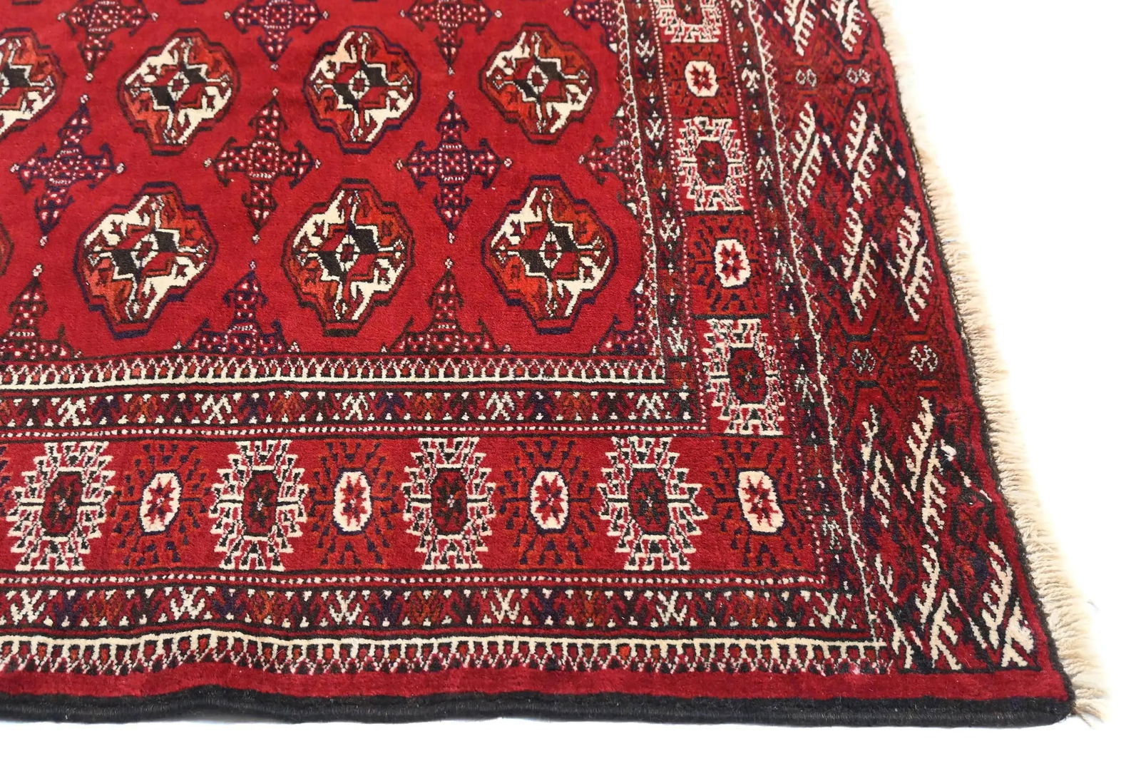 Vintage Red Tribal 4'7X5'8 Turkoman Persian Oriental Rug - 8