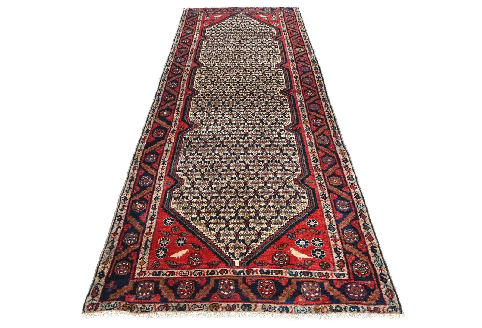 Vintage Cream Tribal 3X10 Koliaie Persian Runner Rug - 2