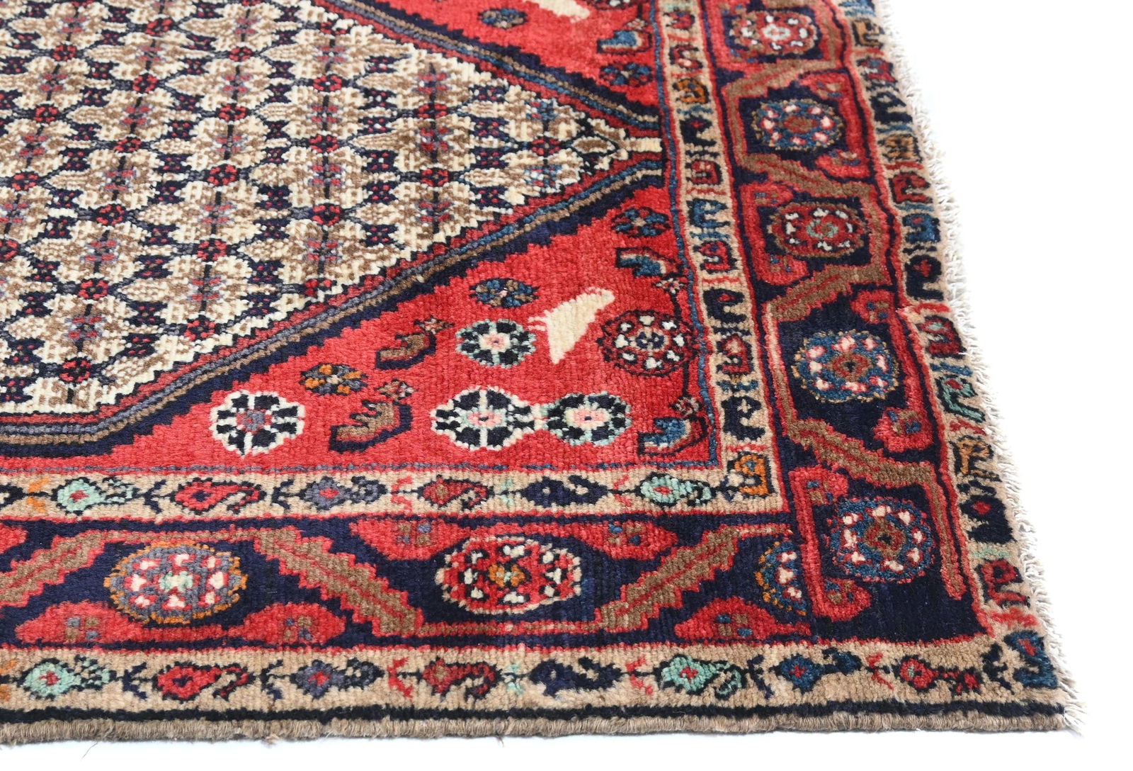 Vintage Cream Tribal 3X10 Koliaie Persian Runner Rug - 8