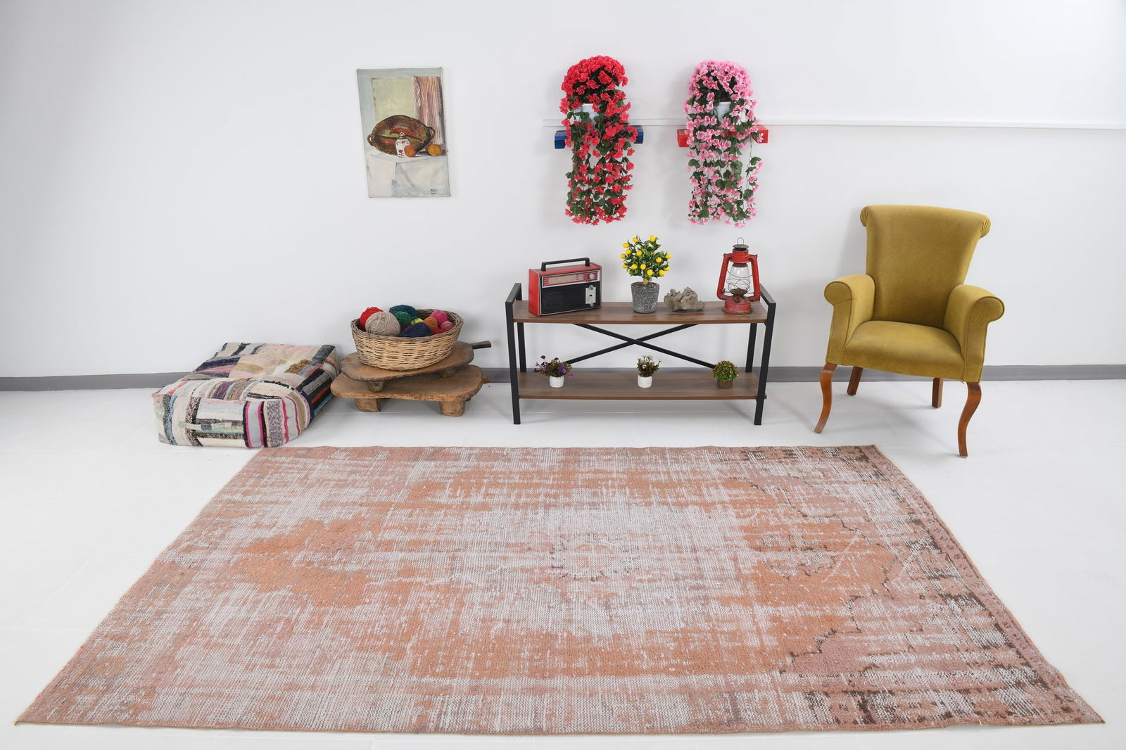 5'3'' x 9'2'' Vintage Wool Runner Rug - 7003 - 2