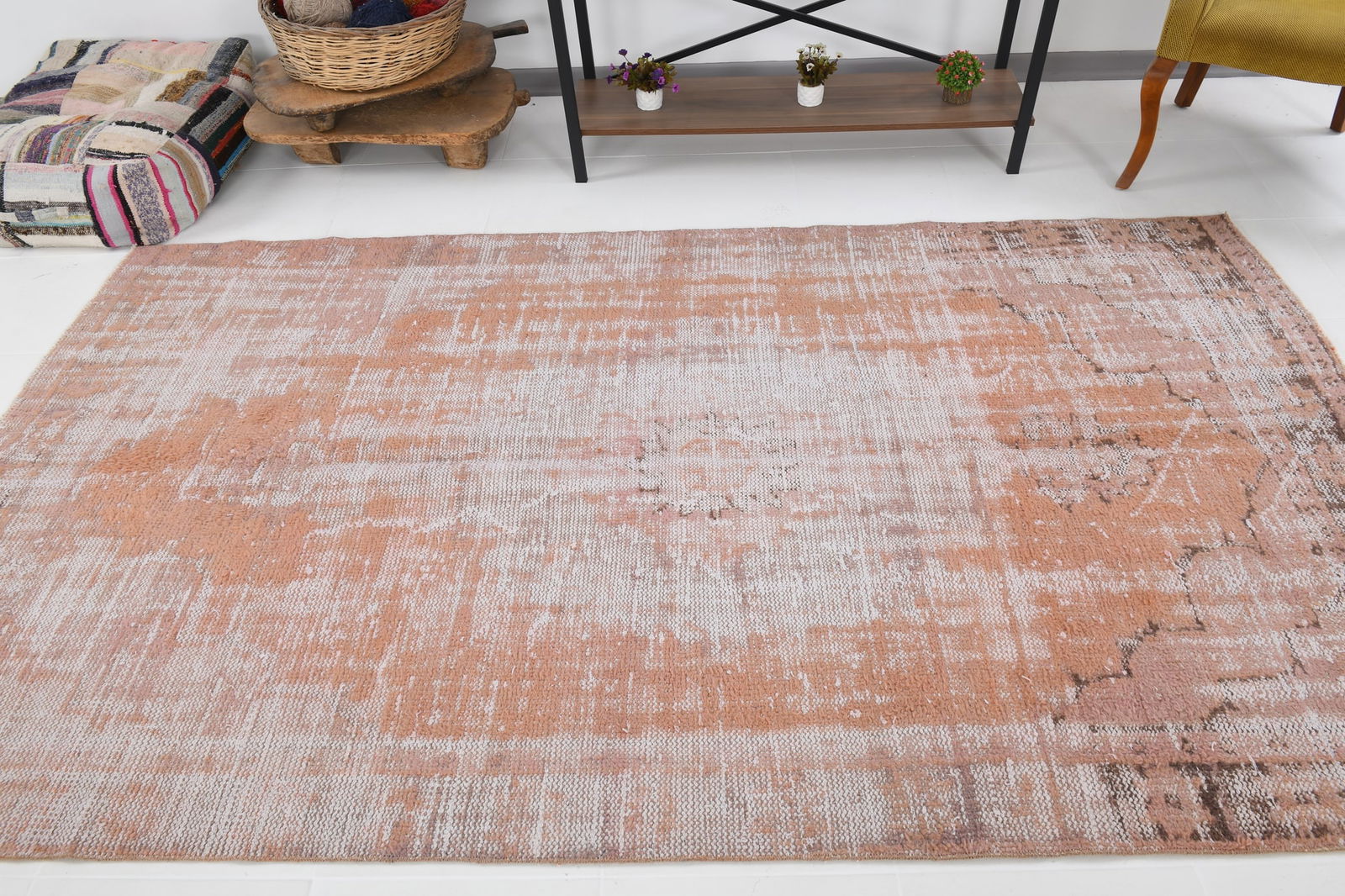 5'3'' x 9'2'' Vintage Wool Runner Rug - 7003 - 3