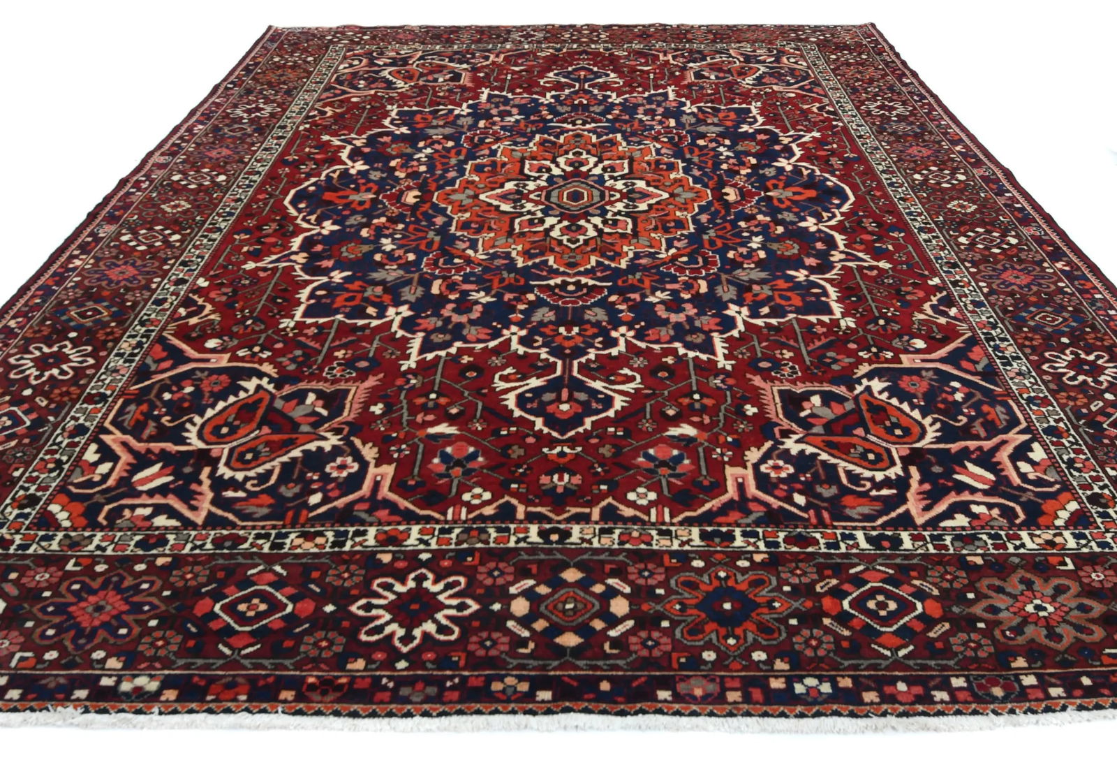 Vintage Red Floral 10X12 Bakhtiari Persian Rug - 2