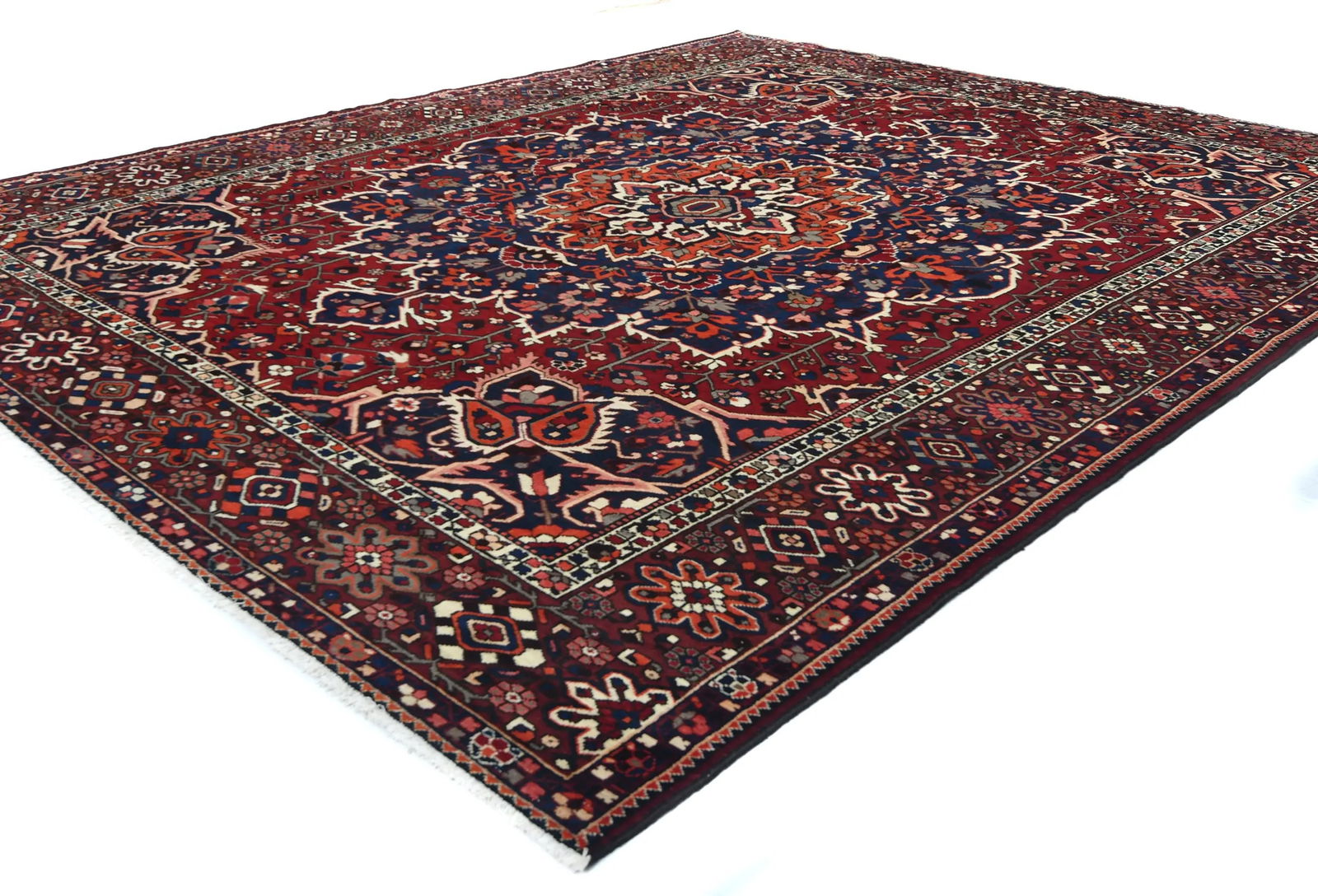 Vintage Red Floral 10X12 Bakhtiari Persian Rug - 3