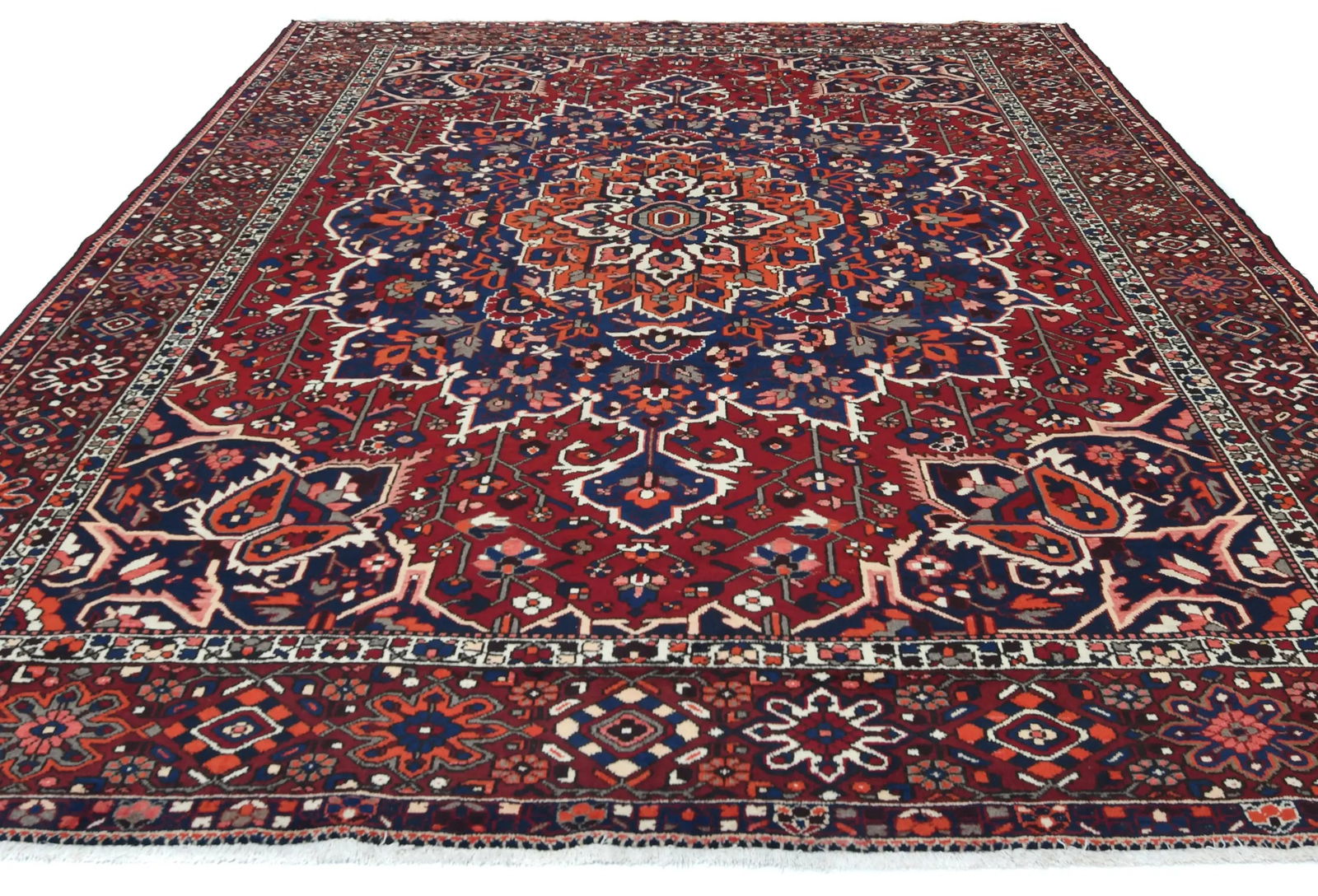 Vintage Red Floral 10X12 Bakhtiari Persian Rug - 9