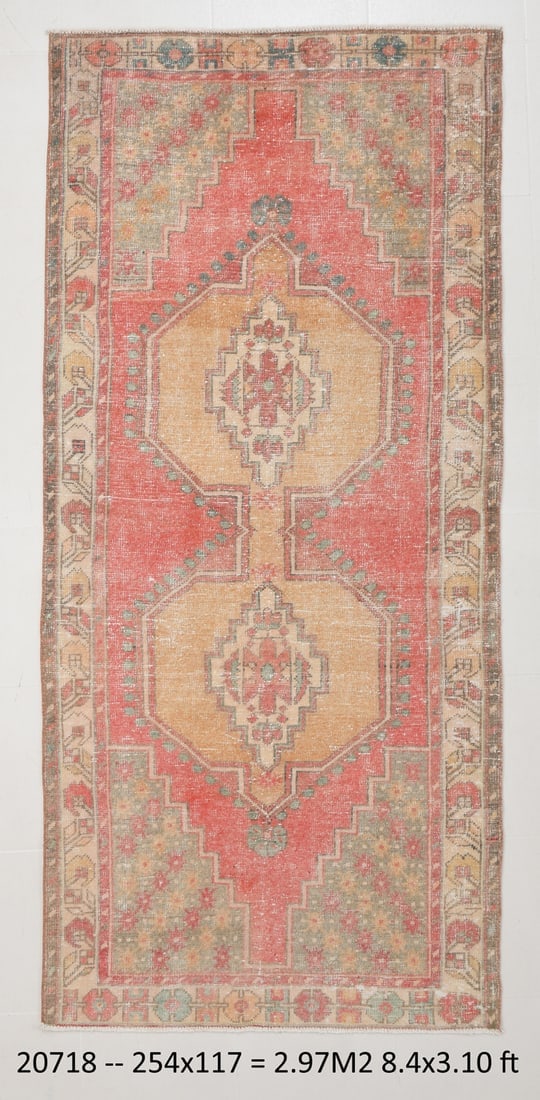 3'10'' x 8'3'' Vintage Wool Runner Rug - 20718 (1 of 19)