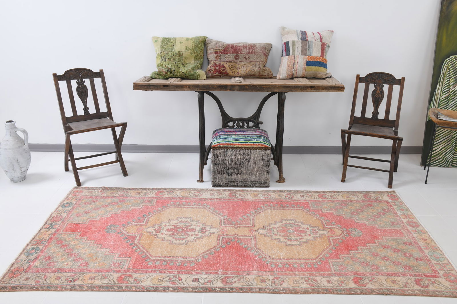 3'10'' x 8'3'' Vintage Wool Runner Rug - 20718 - 2