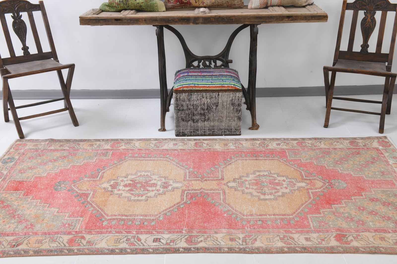 3'10'' x 8'3'' Vintage Wool Runner Rug - 20718 - 3