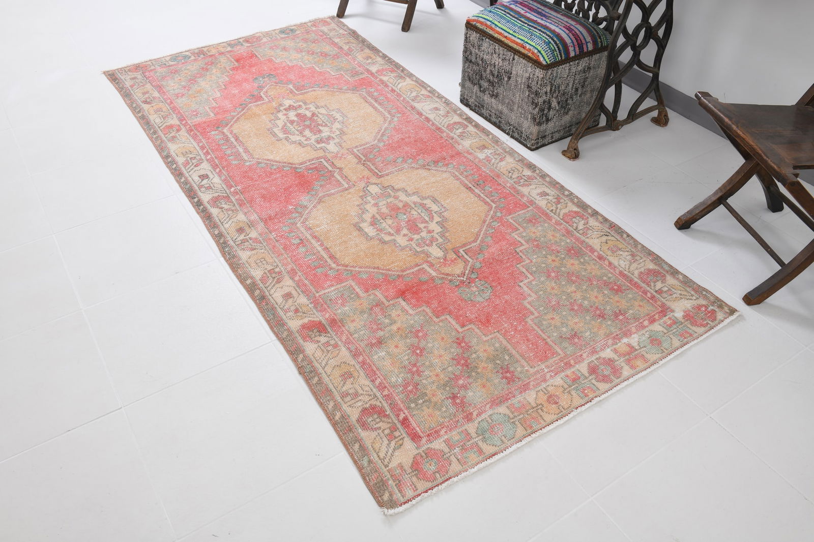 3'10'' x 8'3'' Vintage Wool Runner Rug - 20718 - 4