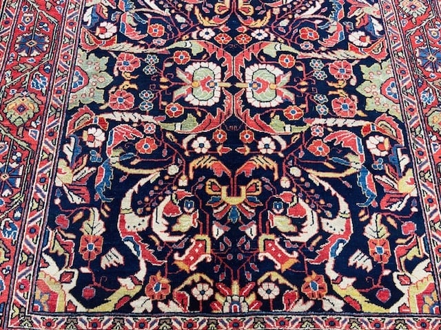 Antique Gallery size Blue Sarouk Rug-5181 - 2
