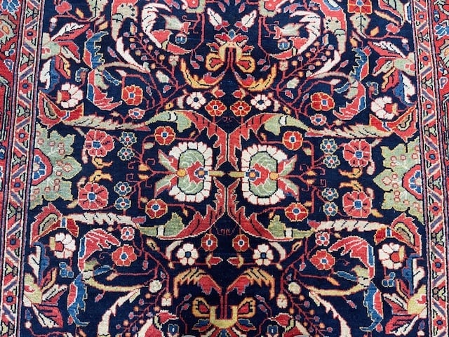 Antique Gallery size Blue Sarouk Rug-5181 - 6