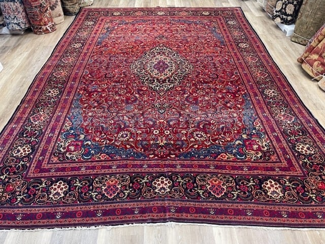 Antique Persian kashan rug-3281 - 4