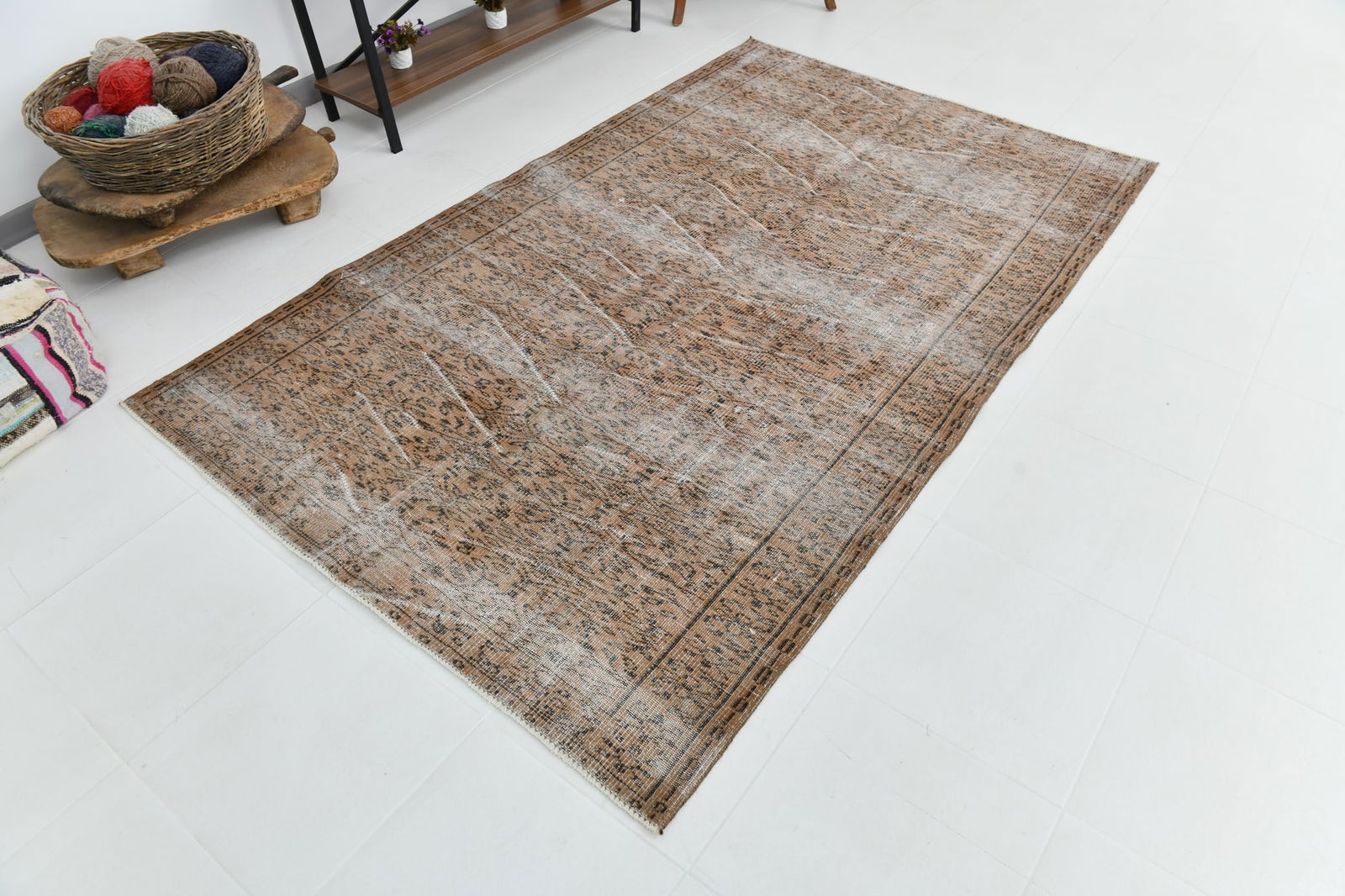 4'11'' x 8'0'' Vintage Wool Runner Rug - 18764 - 4