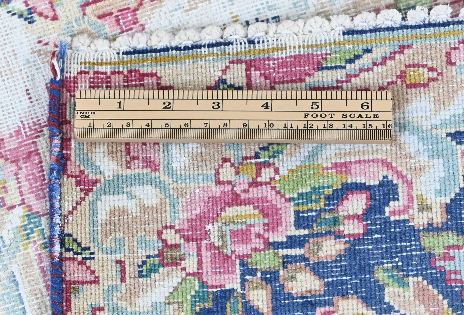 Semi Antique Muted Floral 1'5X1'6 Distressed Oriental Square Rug - 11