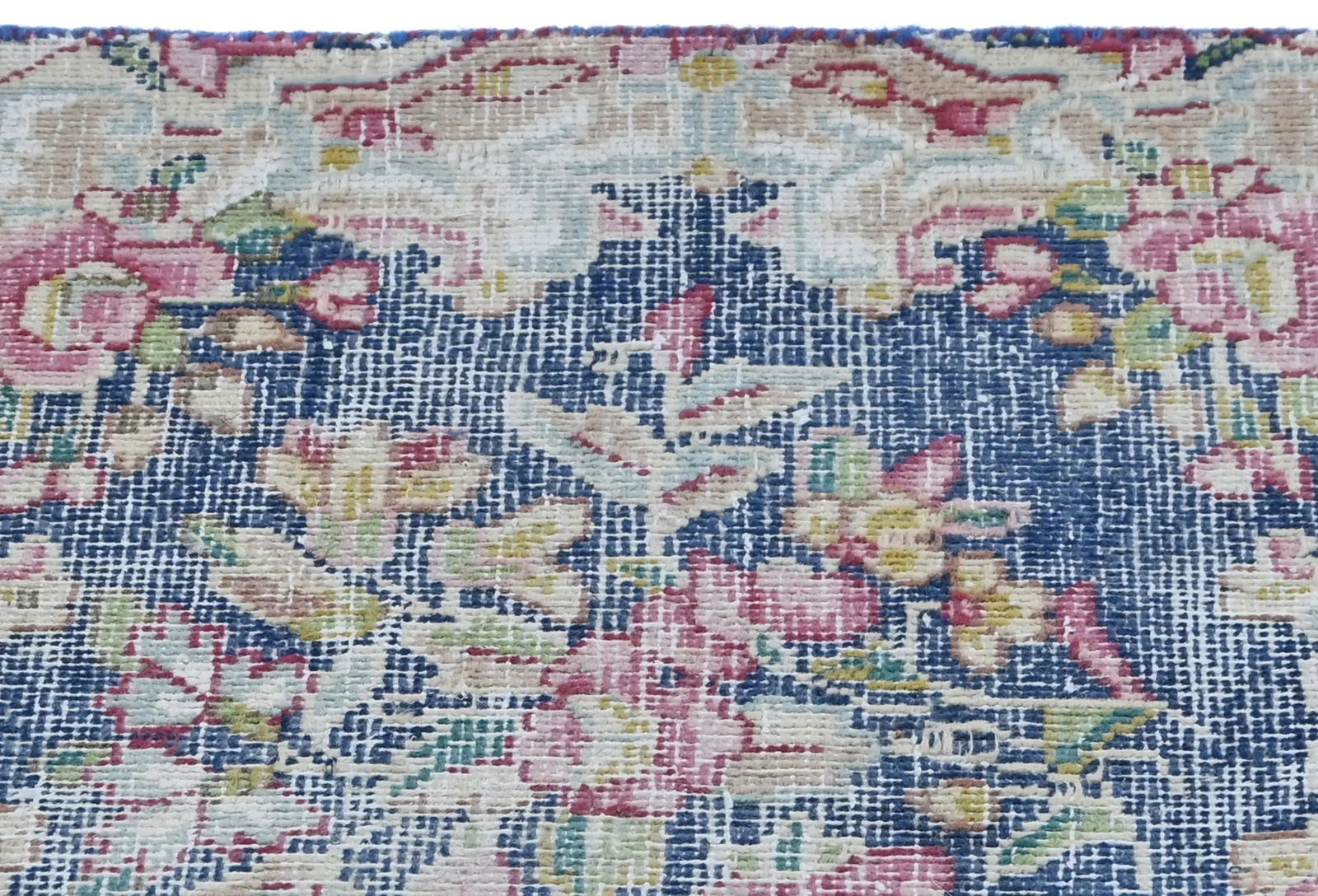 Semi Antique Muted Floral 1'5X1'6 Distressed Oriental Square Rug - 5