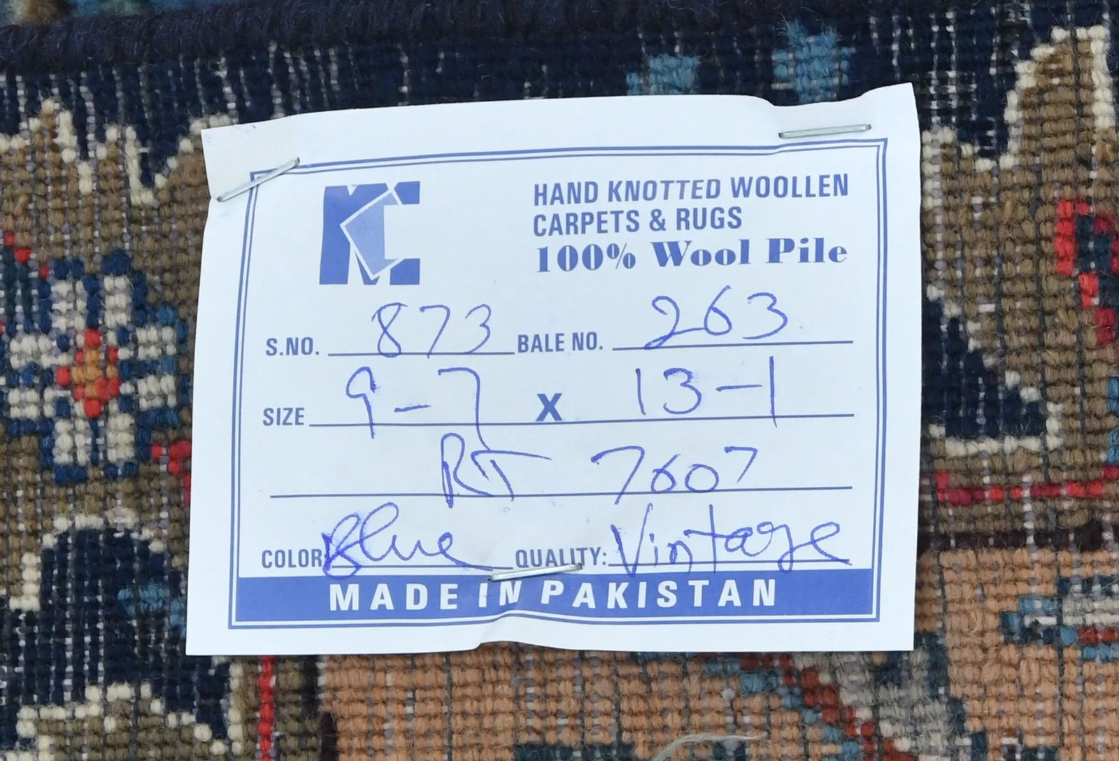 Vintage Purple-navy Pictorial 10X13 Kashmar Persian Rug - 13