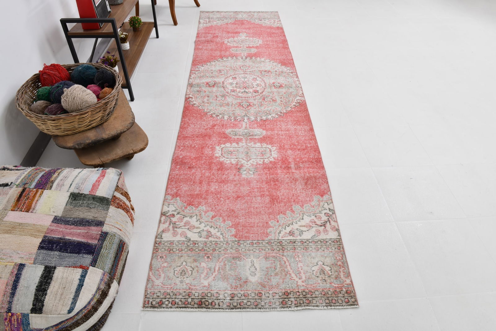 2'11'' x 11'3'' Handmade Vintage Wool Rug - 21739 - 5