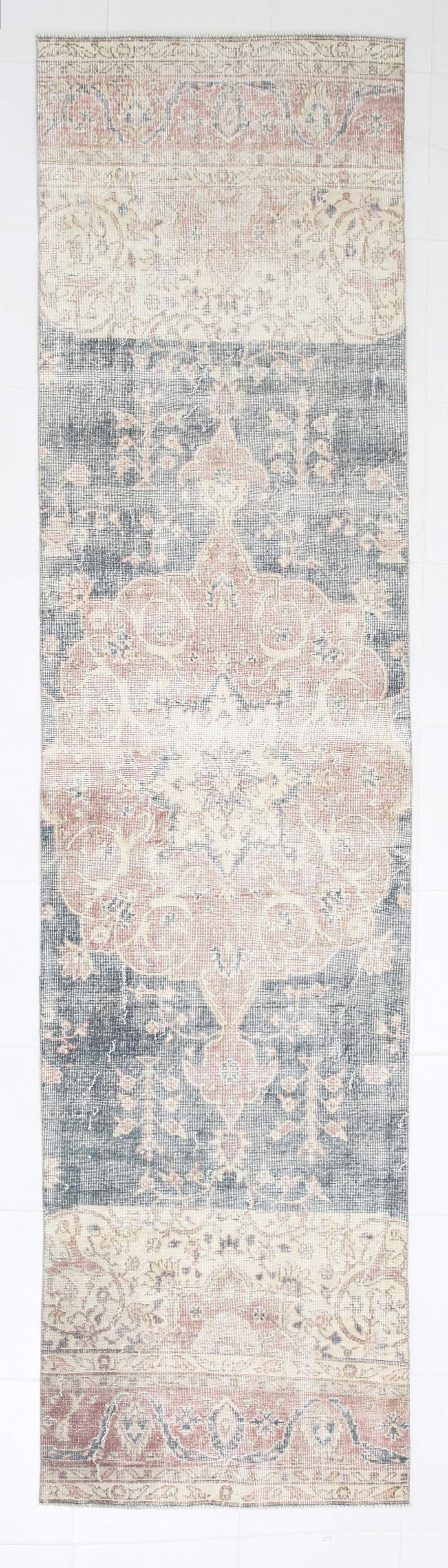 2'11'' x 11'9'' Turkish Vintage Runner Rug - 23304: Title: 2'11'' x 11'9'' Turkish Vintage Runner Rug - 23304Description:2'11'' x 11'9'' Turkish Vintage Runner Rug - 23304Origin:TurkiyeDate/Period:1960-90Materials:Wool,CottonDimension:2'11''x11'9''