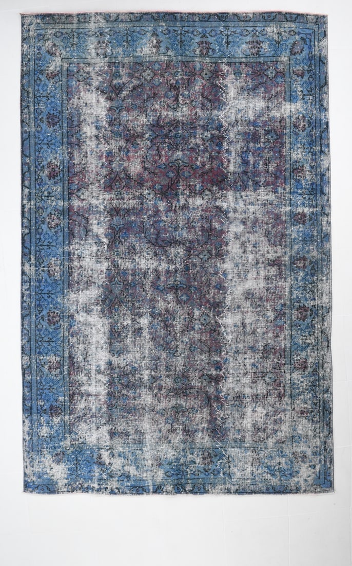 6'2'' x 9'6'' Handmade Vintage Wool Rug - 6634: Title: 6'2'' x 9'6'' Handmade Vintage Wool Rug - 6634 Description:6'2'' x 9'6'' Handmade Vintage Wool Rug - 6634 Origin:Turkiye Date/Period:1960-90 Materials:Wool,Cotton Dimension:6'2''x9'6'' ft, 188x