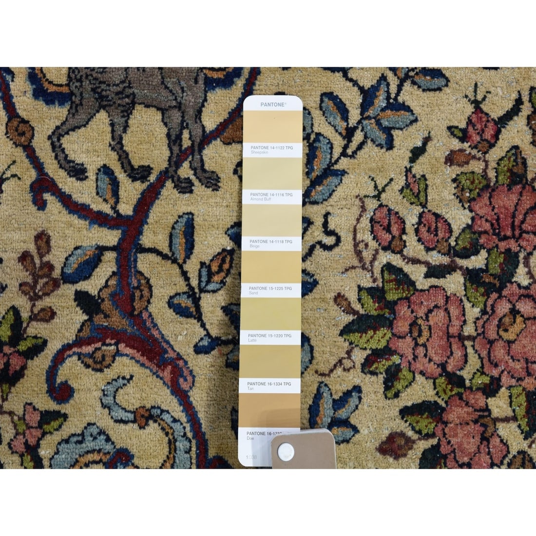 White Antique Persian Kerman Hand Knotted Pure Wool Oversized Rug - 7